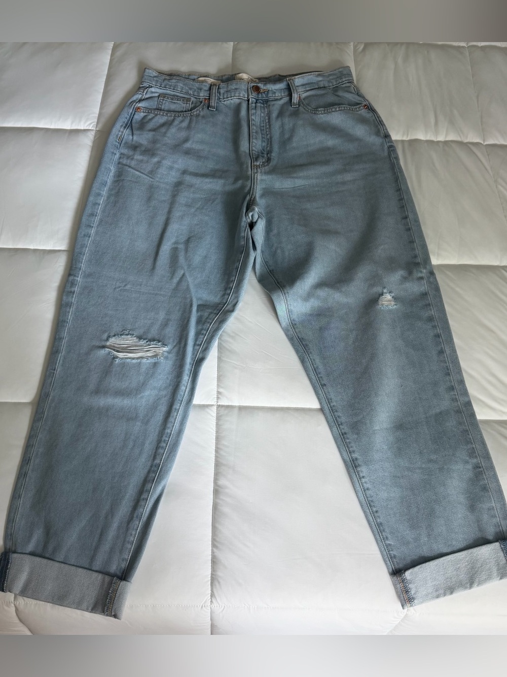 Light Wash Distressed Boyfriend Women’s Jeans